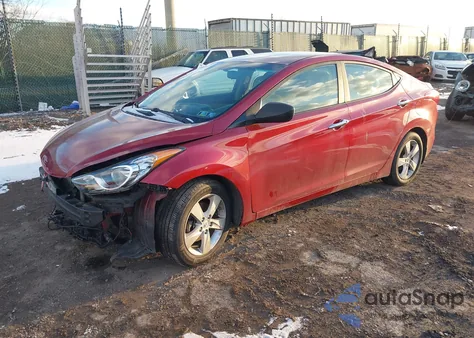 2013 Hyundai Elantra Gls из США, поврежденный, VIN KMHDH4AEXDU661220